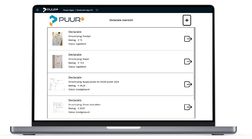 Declaratieapp overzicht | TeamsApps Declaratieapp overzicht | TeamsApps