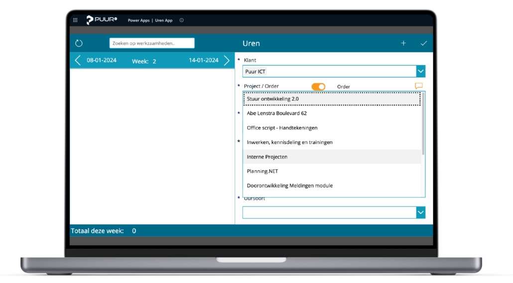 Urenregistratie projecten | Teams apps Urenregistratie projecten | Teams apps