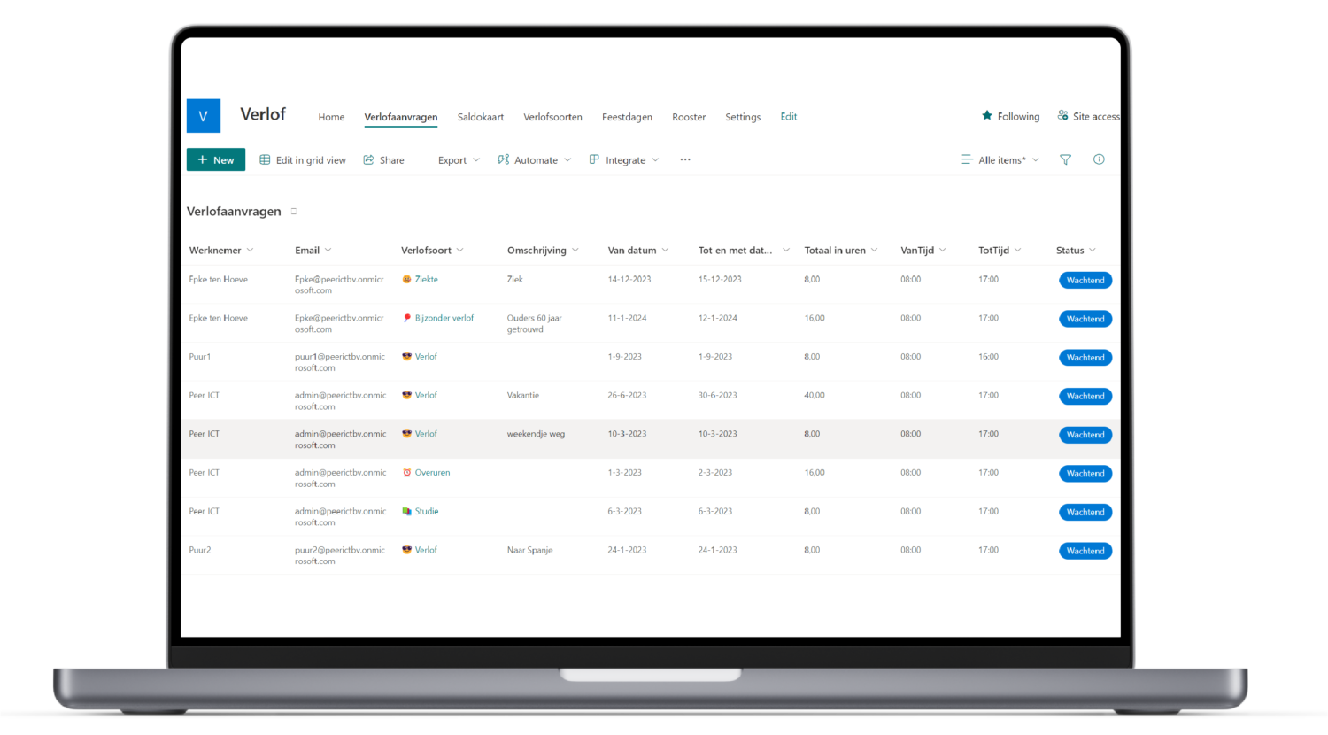 Verlofapp aanvragen | Teamsapps Verlofapp aanvragen | Teamsapps